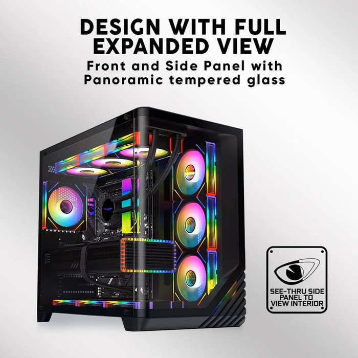 ARMAGGEDDON Κουτί Υπολογιστή Full ATX Dual Chamber Aquaron X-Curve Giga 10 Black
