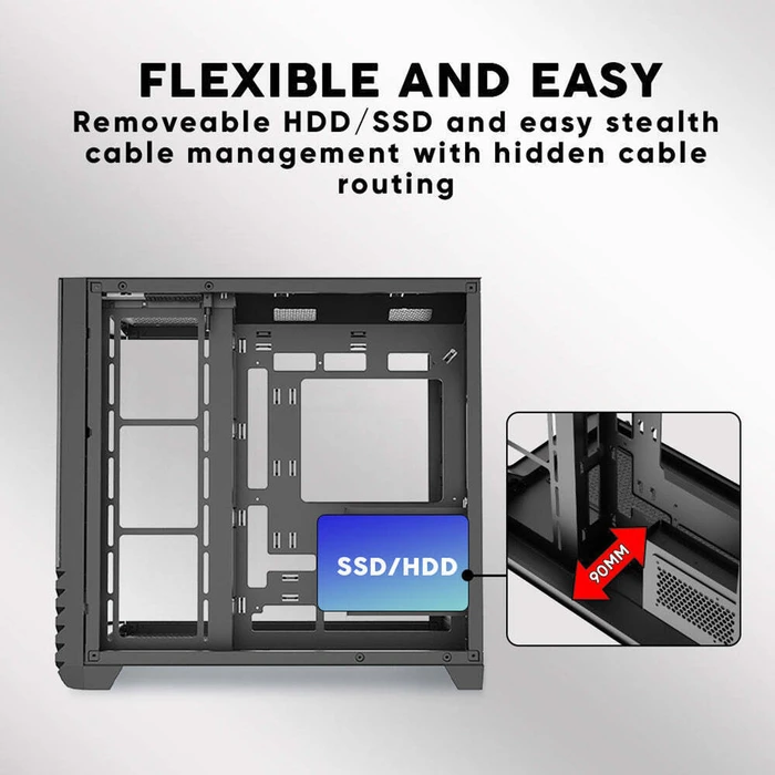 ARMAGGEDDON Κουτί Υπολογιστή Full ATX Dual Chamber Aquaron X-Curve Giga 10 Black