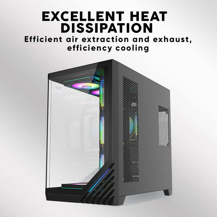 ARMAGGEDDON Κουτί Υπολογιστή Full ATX Dual Chamber Aquaron X-Curve Giga 10 Black