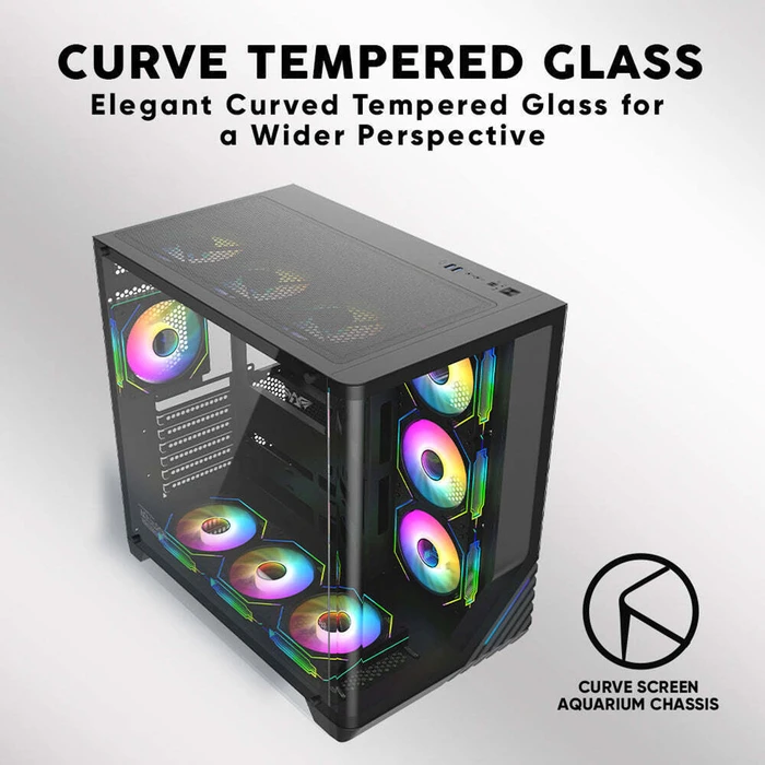 ARMAGGEDDON Κουτί Υπολογιστή Full ATX Dual Chamber Aquaron X-Curve Giga 10 Black