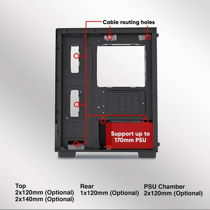 Armaggeddon Κουτί Υπολογιστή Aquaron Duplex Black Micro ATX Gaming