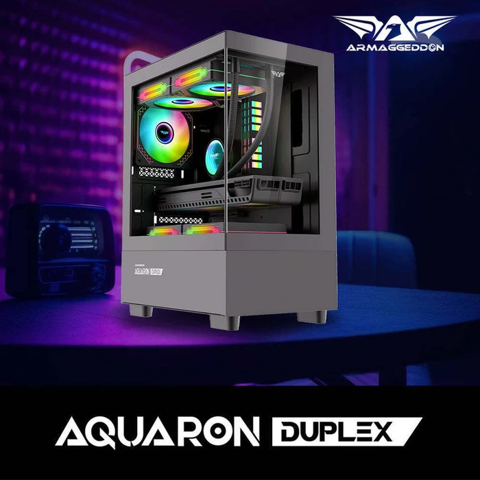 Armaggeddon Κουτί Υπολογιστή Aquaron Duplex Black Micro ATX Gaming