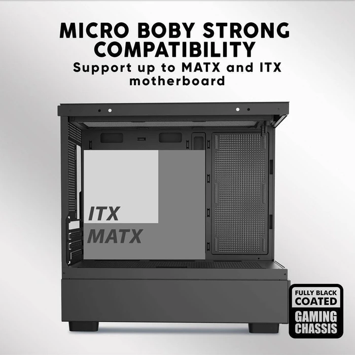 ARMAGGEDDON Κουτί Υπολογιστή RGB M ATX Dual Chamber Gaming Case Aquaron Duplex Pro Black