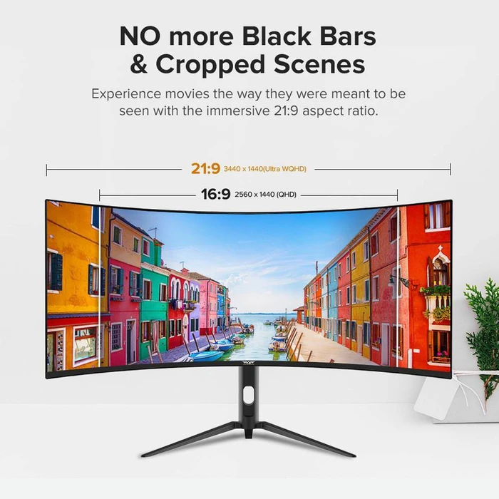 ARMAGGEDDON Monitors Curved Ultra Wide Gaming Monitor 34 PIXXEL XTREME Series Super G180 G Sync Black