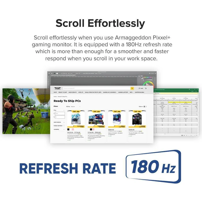 ARMAGGEDDON Monitors Curved Ultra Wide Gaming Monitor 34 PIXXEL XTREME Series Super G180 G Sync Black