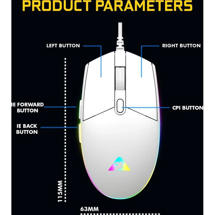 Armaggeddon Gaming Ποντίκι Raven III Sigma Stealth White