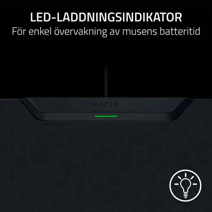 Razer Hyperflux V2 Σκληρό Ασύρματο Charging Puck Gaming Mousepad Αντιολισθητική Rubber Βάση