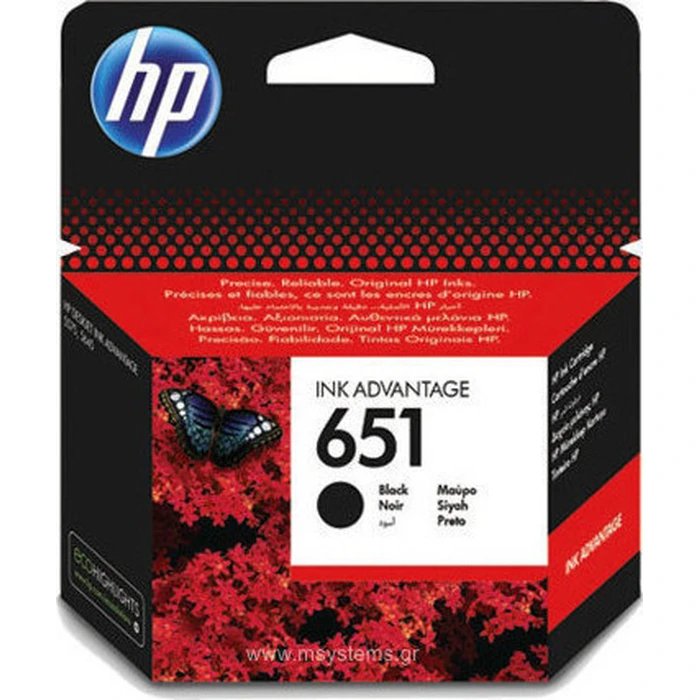 HP Μελάνι Inkjet No.651 Black C2P10AE