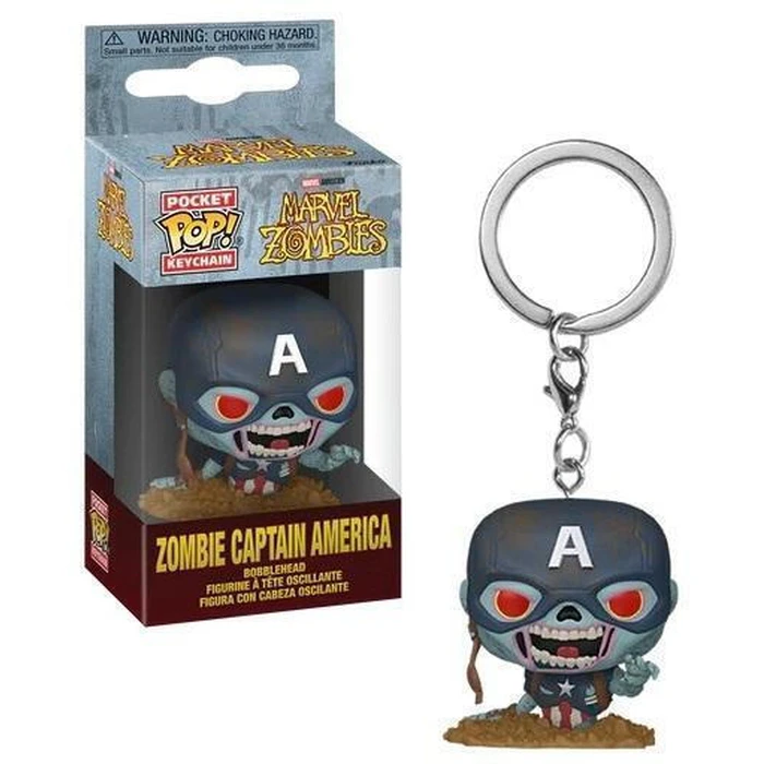Funko Pocket Pop Marvel Zombies Zombie Captain America Bobble Head Vinyl Figure Keychain