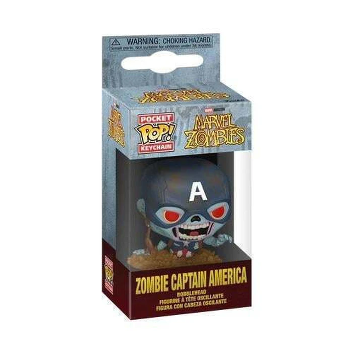 Funko Pocket Pop Marvel Zombies Zombie Captain America Bobble Head Vinyl Figure Keychain