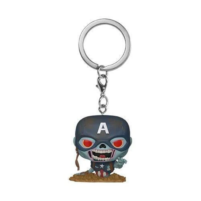 Funko Pocket Pop Marvel Zombies Zombie Captain America Bobble Head Vinyl Figure Keychain