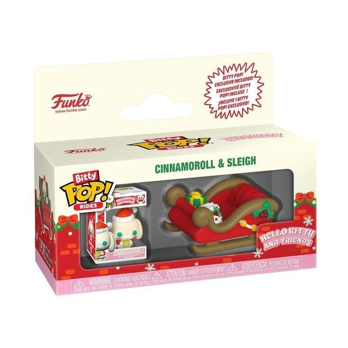 Funko Bitty Pop! Rides: Hello Kitty And Friends (Holiday) - Cinnamoroll & Sleigh Vinyl Figures