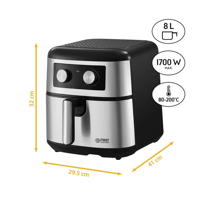 Air Fryer FIRST AUSTRIA FA-5053-7 8L 1700W Mechanical Controls Quiet Operation