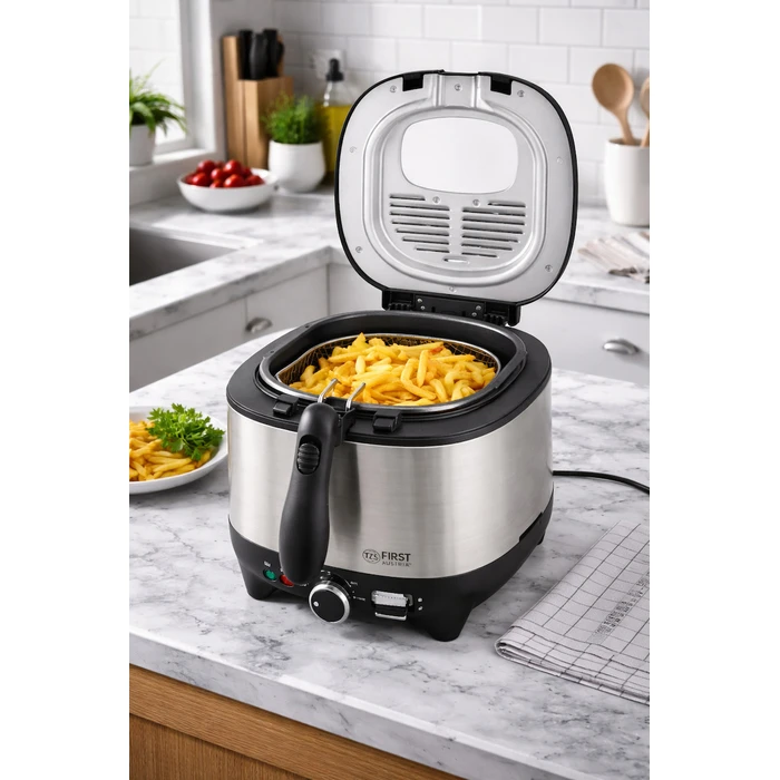 FIRST AUSTRIA Φριτέζα FA-5058-3 2,5L 1600W με Παράθυρο Ελέγχου και Αφαιρούμενο Δοχείο Λαδιού Μαύρη
