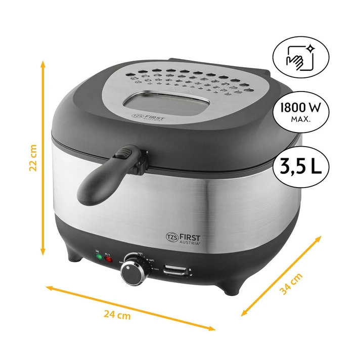 FIRST AUSTRIA Φριτέζα FA-5058-4 3,5L 1800W Μαύρη Inox