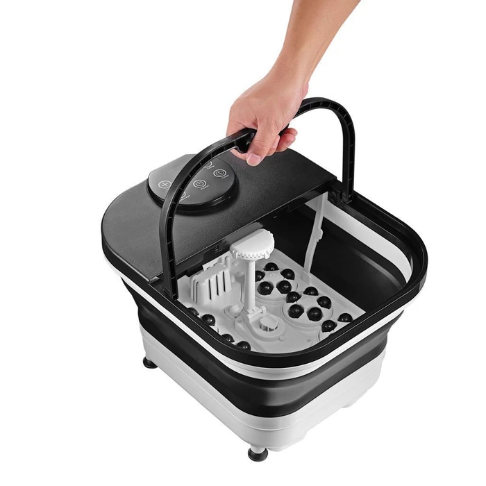 FIRST AUSTRIA Υδρομασάζ Ποδιών Πτυσσόμενο 500W με Ψηφιακό Έλεγχο Θερμοκρασίας και Ρολά Μασάζ Μαύρο Λευκό