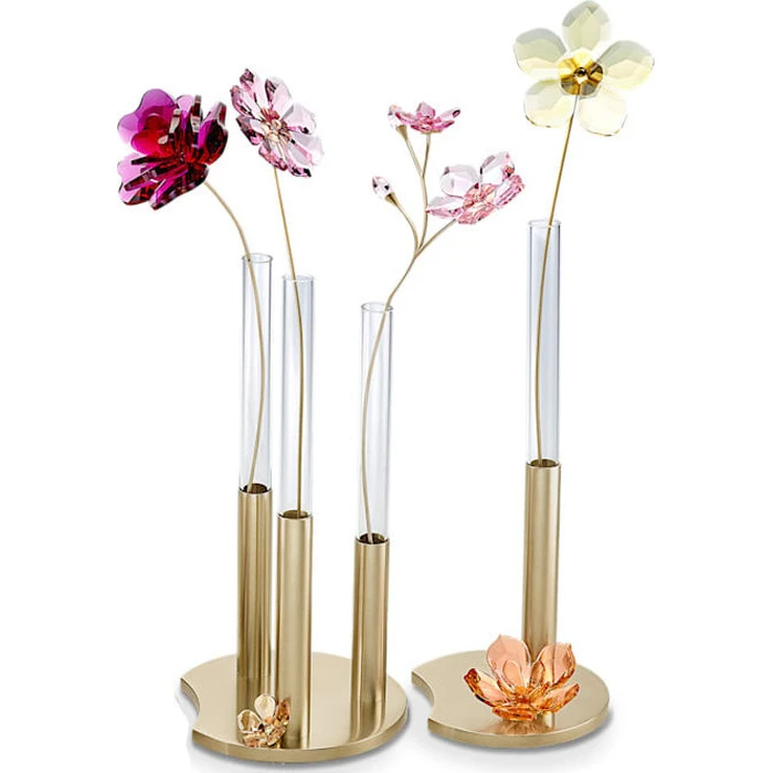 Swarovski Διακοσμητικό Βάζο Γυάλινο Χρυσό Ø7 x Υ16 cm (Garden Tales)