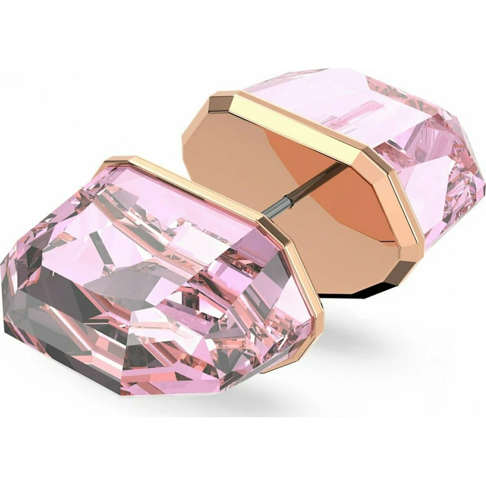 Swarovski Lucent Stud Μονό Σκουλαρίκι Καρφωτό Επιχρυσωμένο με Πέτρες Ροζ - 5600254