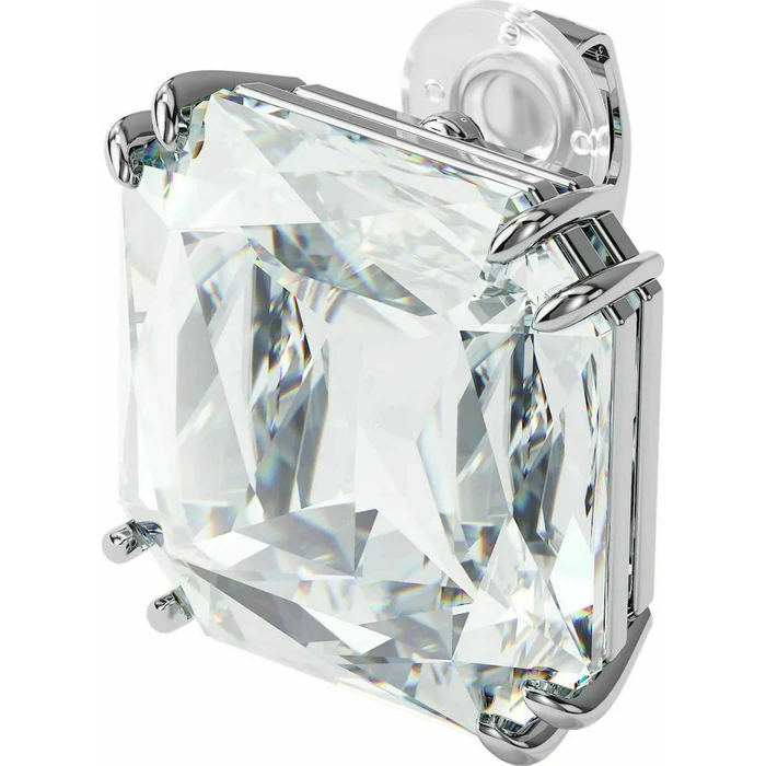 Swarovski Mesmera Square Cut Single Stud Earring with Clip — Silver with Stones (Model 5600756)