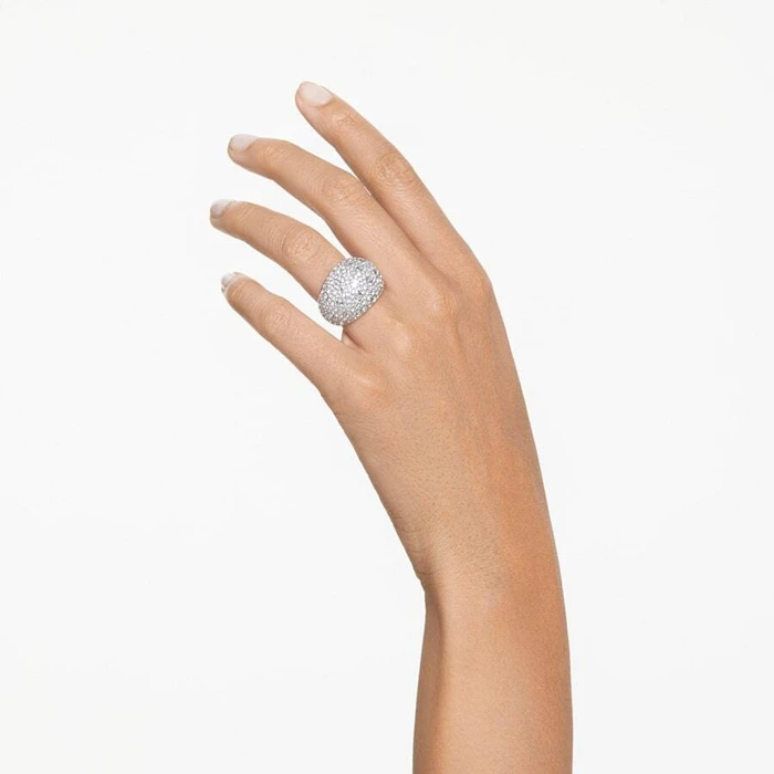 Swarovski Luna Women's Silver Ring with Stones, Size 52