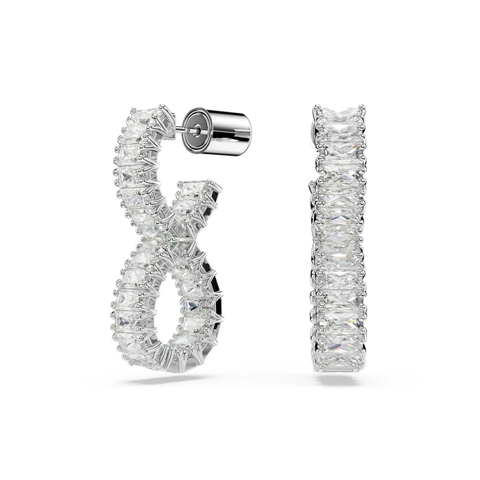 Swarovski Hyperbola Silver Hoop Earrings with Stones 5684047