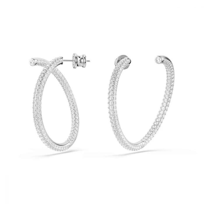 Swarovski Μονό Σκουλαρίκι Κρίκος από Ατσάλι με Πέτρες 5695939