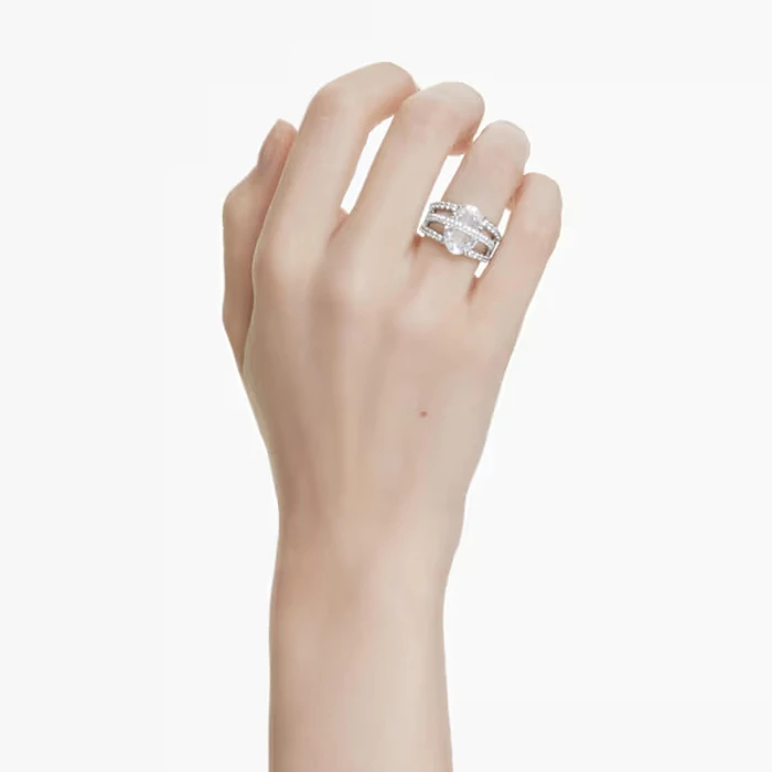 Swarovski Hyperbola Cocktail Γυναικείο Δαχτυλίδι Βεράκι με Ζιργκόν από Ατσάλι (50-55)