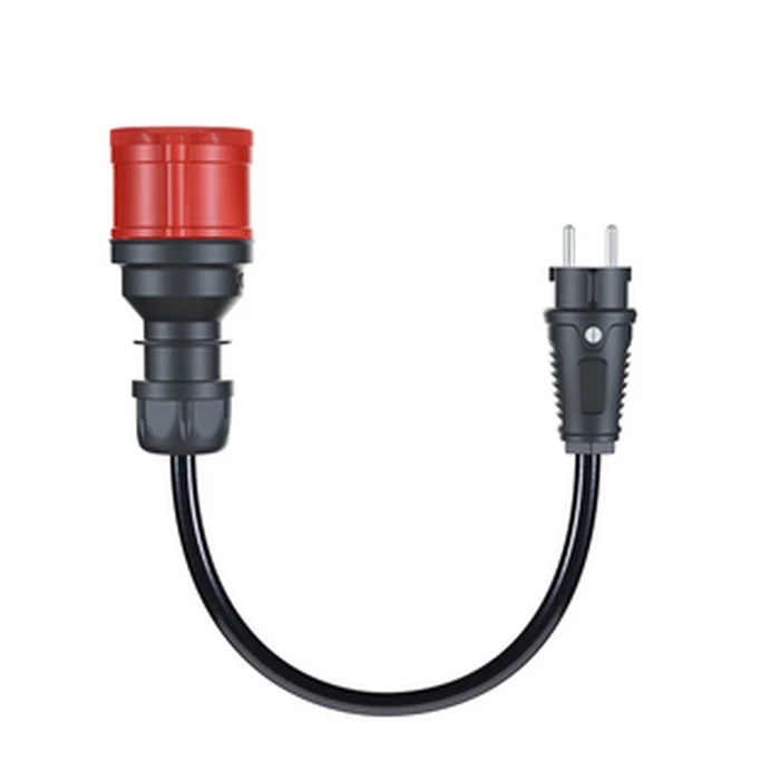 go-e Adapter for Gemini flex 11 kW, CEE red Drehstrom 16A to household socket (black, 30 cm) - go-eCharger CH-04-30