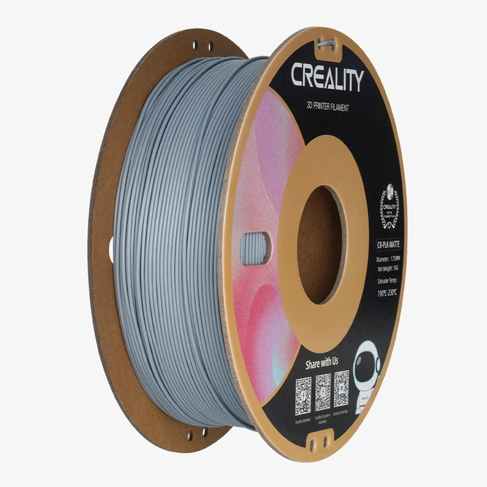 3D Printer Filament Creality CR-PLA Matte Grey, 1 kg Spool,1.75mm (3301010299 gray)