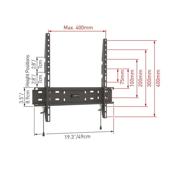 Βάση Τηλεόρασης Τοίχου Barkan E30.B 19" - 65" Σταθερή