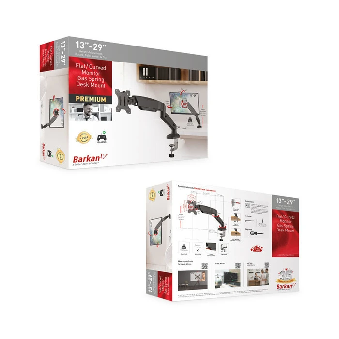 Βάση Monitor Γραφείου Barkan M121P.B 13" - 29"