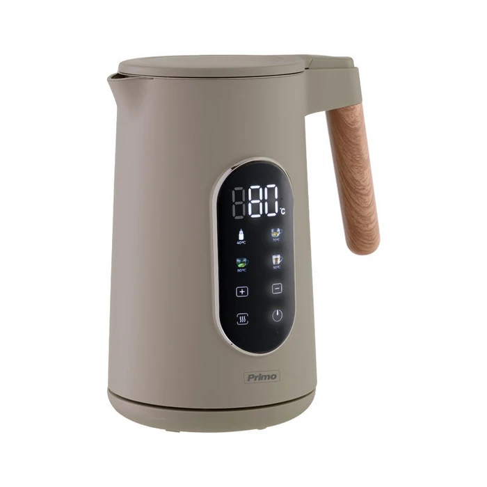 Βραστήρας Primo PRCK-40496 1.7L 2200W Digital Cool touch Wooden/Γκρι