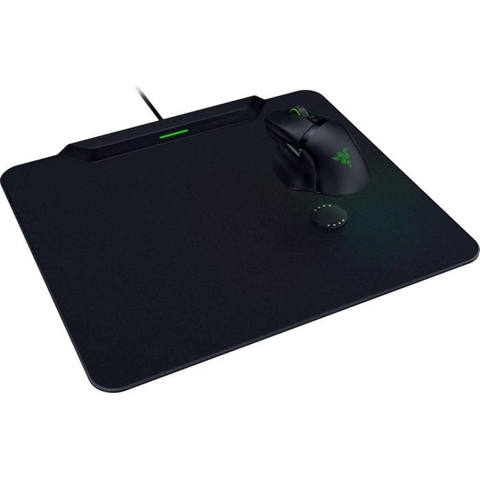 Razer Hyperflux V2 Σκληρό Ασύρματο Charging Puck Gaming Mousepad Αντιολισθητική Rubber Βάση