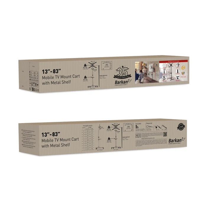 Βάση Τηλεόρασης Δαπέδου Barkan SW411H 13" - 83" με Κλίση και Ροδάκια