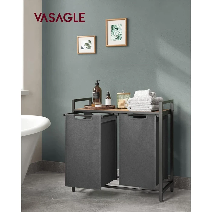 Vasagle 2 Compartment Laundry Basket 2x46Lt (BLH201G01) (VASBLH201G01)
