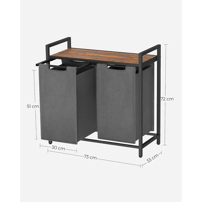 Vasagle 2 Compartment Laundry Basket 2x46Lt (BLH201G01) (VASBLH201G01)
