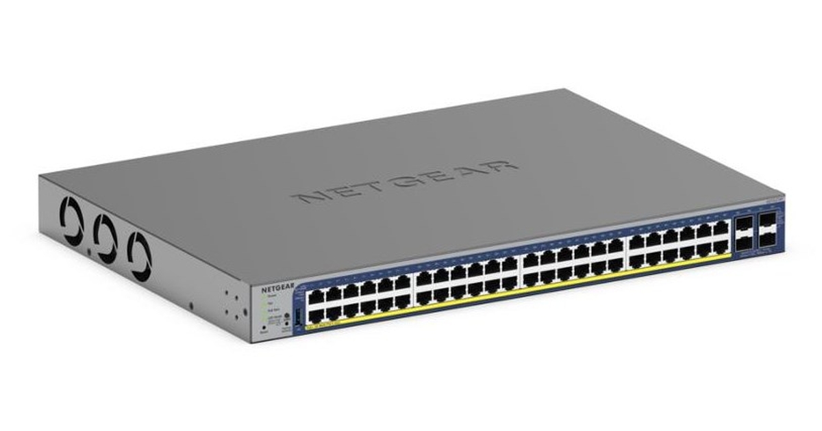 Network Switch Netgear 52-Port PoE Gigabit/10G Stackable Smart Switch ...