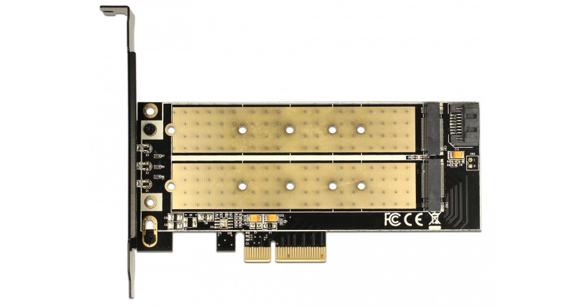 Controller Delock PCIe-Card x4 to M2 KeyB + NVMe M.2 KeyM LowProfile ...