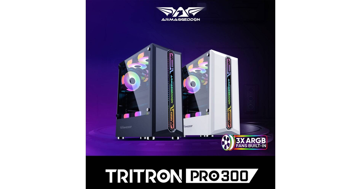 Κουτί Η/Υ Armaggeddon With 3 Argb Fans Tritron Pro 300 White ...