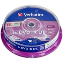 DVD+R 12cm Verbatim 1x10 DVD+R Double Layer 8x Speed 8,5GB matt silver