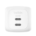 Belkin Φορτιστής Χωρίς Καλώδιο με 2 Θύρες USB-C 50W Power Delivery Λευκός (WCH019kqWH)