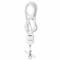 Καλώδιο Activejet lanyard with 3-in-1 charging White. Ends with various connectors: USB-C, Lightning adapter, USB-A
