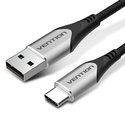 Καλώδιο Vention Cotton Braided USB 2.0 A Male to C Male 3A 2M Gray Aluminum Alloy Type