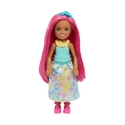 Mattel Barbie Chelsea Doll Floral Blue Dress with Pink Hair