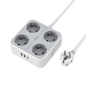TESSAN Power Strip 7 in 1 4 Schuko 2 USB 1 USB C 2m Cable