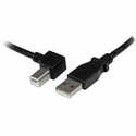 StarTech USB 2.0 Cable USB-A male - Μαύρο 3m Left Angled (USBAB3ML)