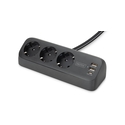 Πολύπριζο Digitus power strip 3x + 2USB 1,5m 12W 30W Black