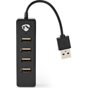 USB Hub Nedis USB 2.0 4-Ports Black  (Ανοιχτή και ταλαιπωρημένη συσκευασία)