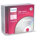 Philips DVD+RW 12cm 4.7GB 4x JC, 5 τεμάχια