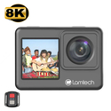 LAMTECH Action Camera 8K EIS Dual Screen WiFi with Remote Control Black